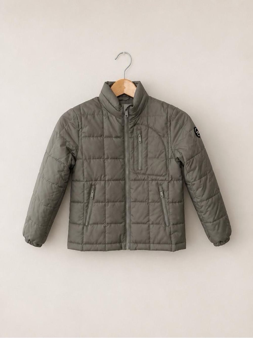 Kids Grey Quilted Puffer Jacket